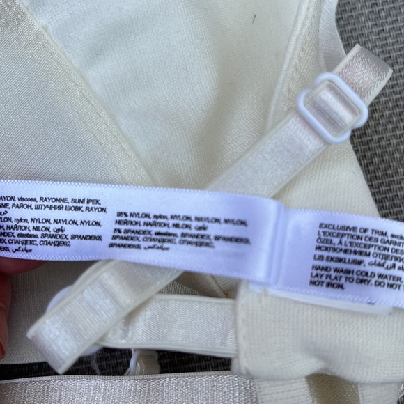 Bebe White Bustier Cropped Top with Jewelled Front Band - Picture 6 of 6